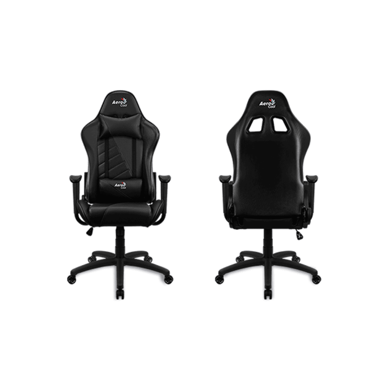 Игровое кресло AEROCOOL AC110 AIR BLACK 2D Armrest 65mm wheels PVC Leather