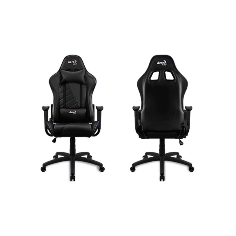 Игровое кресло AEROCOOL AC110 AIR BLACK 2D Armrest 65mm wheels PVC Leather
