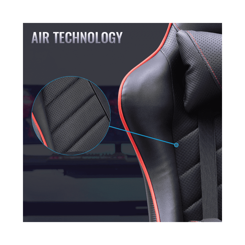 Игровое кресло AEROCOOL AC110 AIR BLACK 2D Armrest 65mm wheels PVC Leather