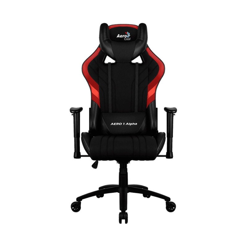 Игровое кресло AEROCOOL AERO 1 ALPHA BLACK&RED 2D Armrest 65mm wheels PVC Leather
