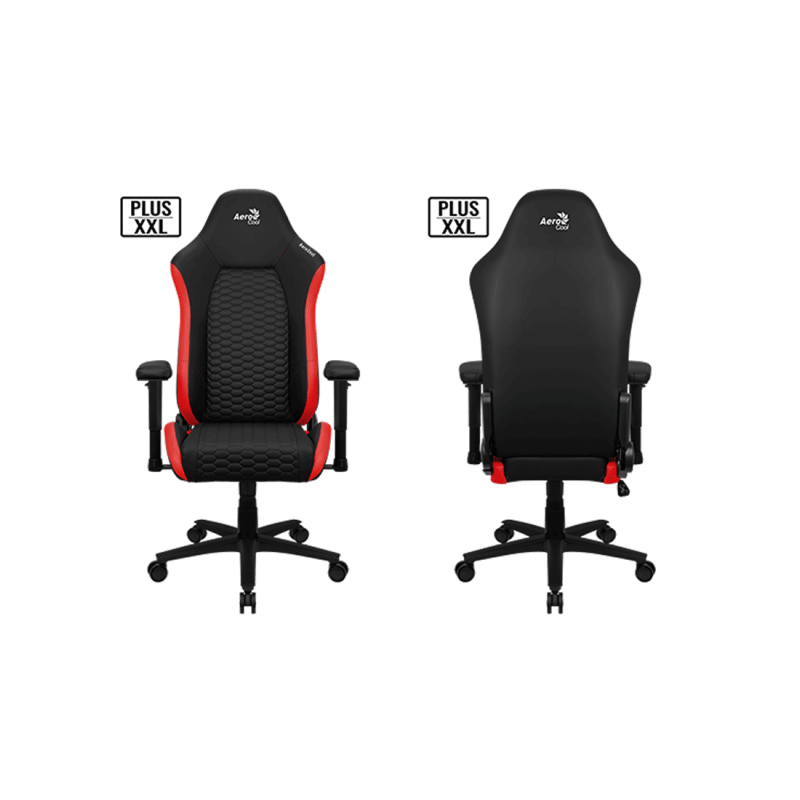 Игровое кресло AEROCOOL Crown PLUS BLACK&RED 4D Armrest 65mm wheels PVC Leather