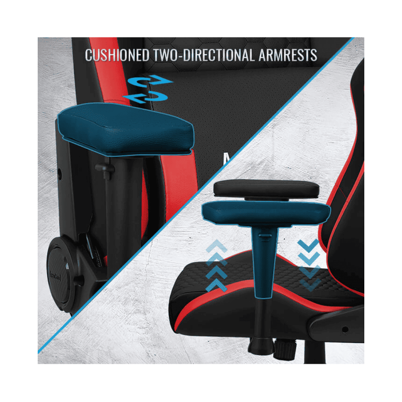 Игровое кресло AEROCOOL Crown PLUS BLACK&RED 4D Armrest 65mm wheels PVC Leather