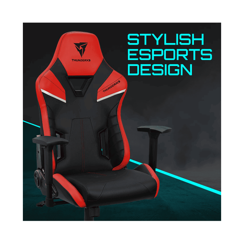 Игровое кресло ThunderX3 TC5 EMBER RED 3D Armrest 65mm wheels PVC Leather