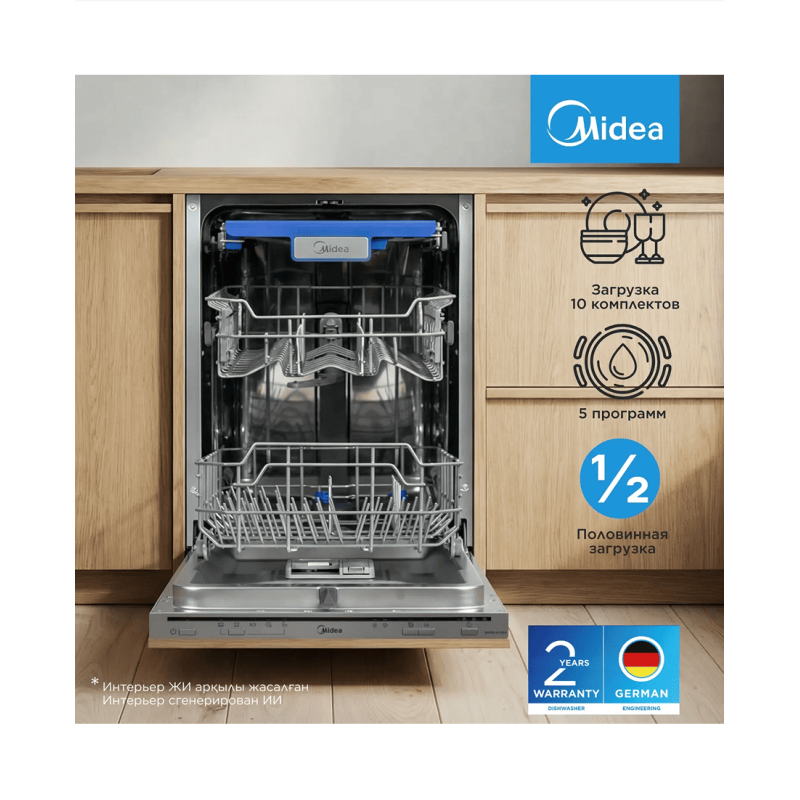 Встраиваемая посудомоечная машина Midea MDWB-4515BA