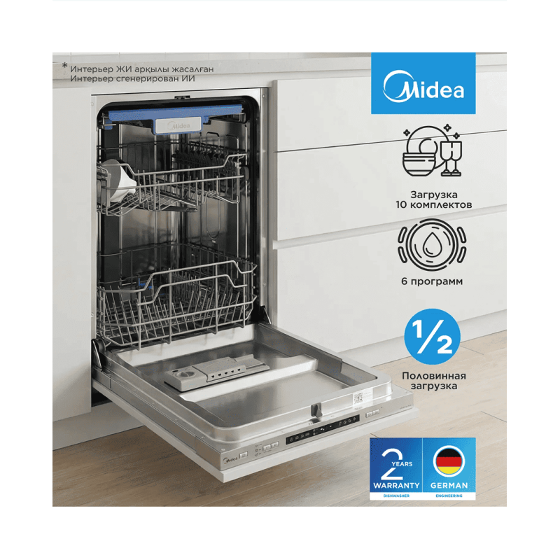 Встраиваемая посудомоечная машина Midea MDWB-4516BB
