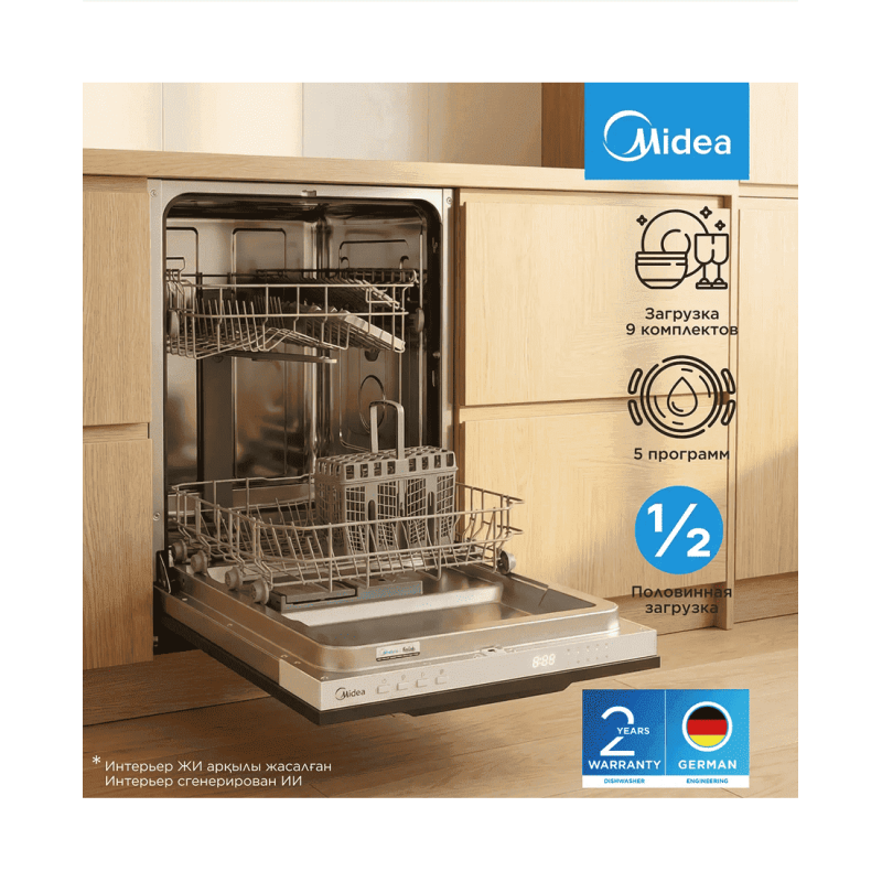 Встраиваемая посудомоечная машина Midea MID45S050-C