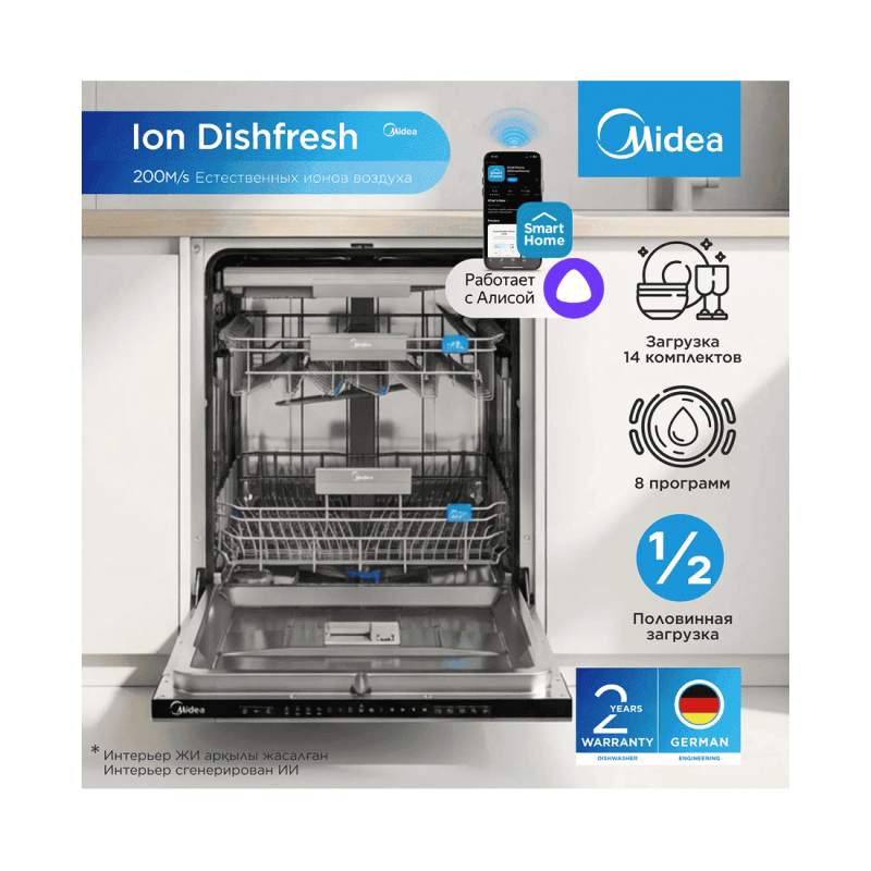 Встраиваемая посудомоечная машина Midea MID60S160i-C